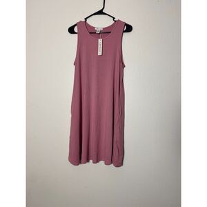 NWT Capella Mauve‎ Pink Sleeveless Midi Dress Womens Small Pockets